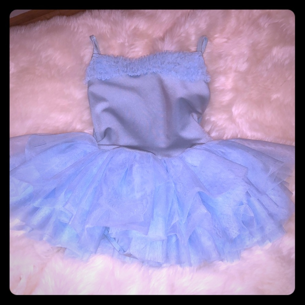 Blue leotard with attached tutu